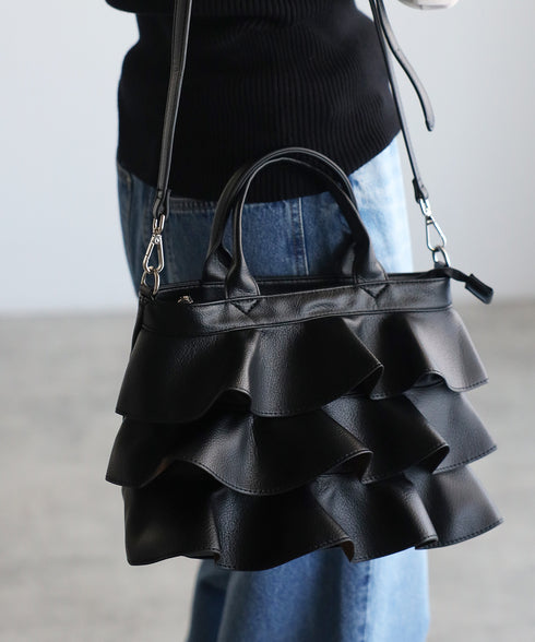 【雑誌掲載・ショップチャンネルOA商品】2WAYフリルハンドバッグ 12-1162